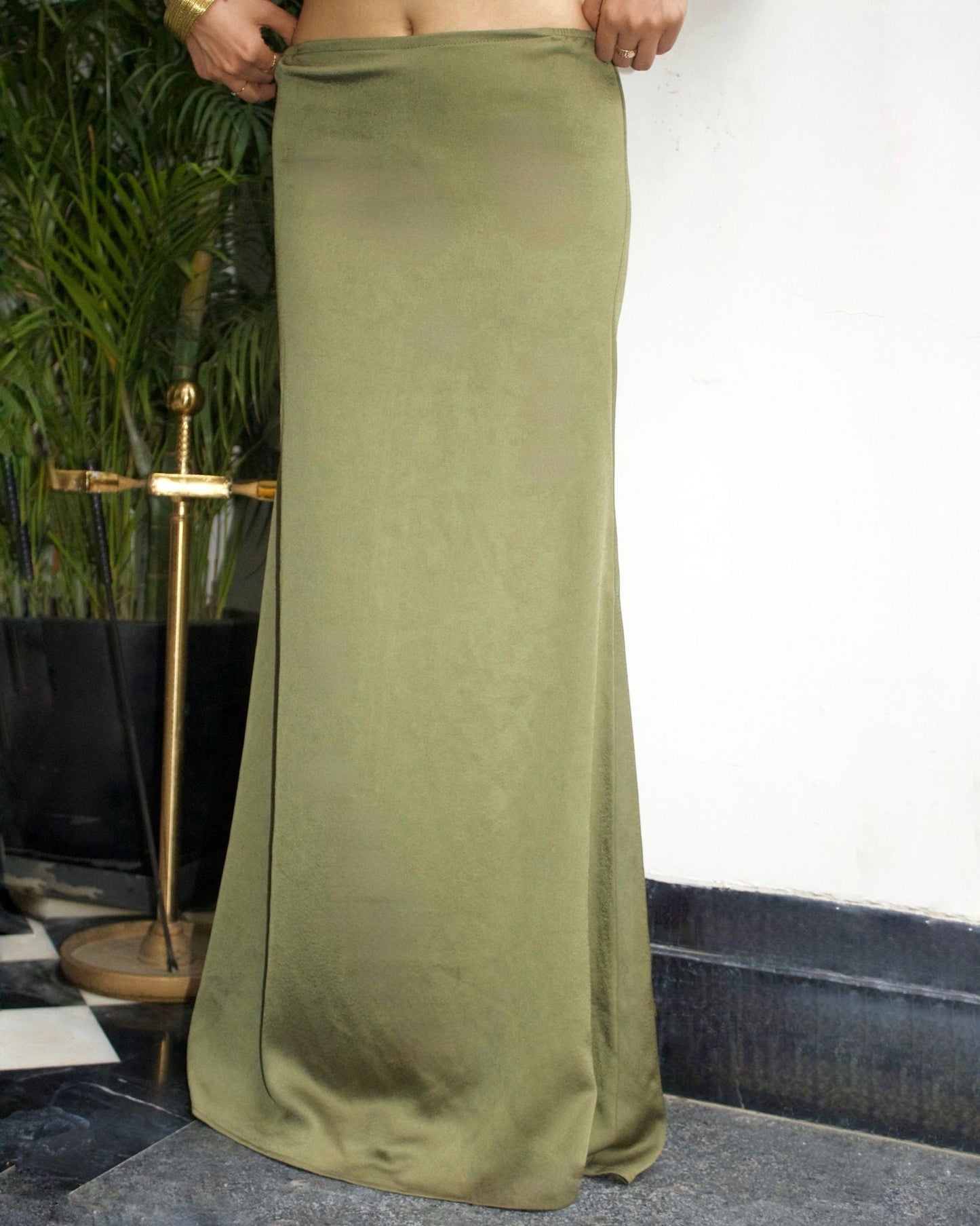 Olive Long Skirt