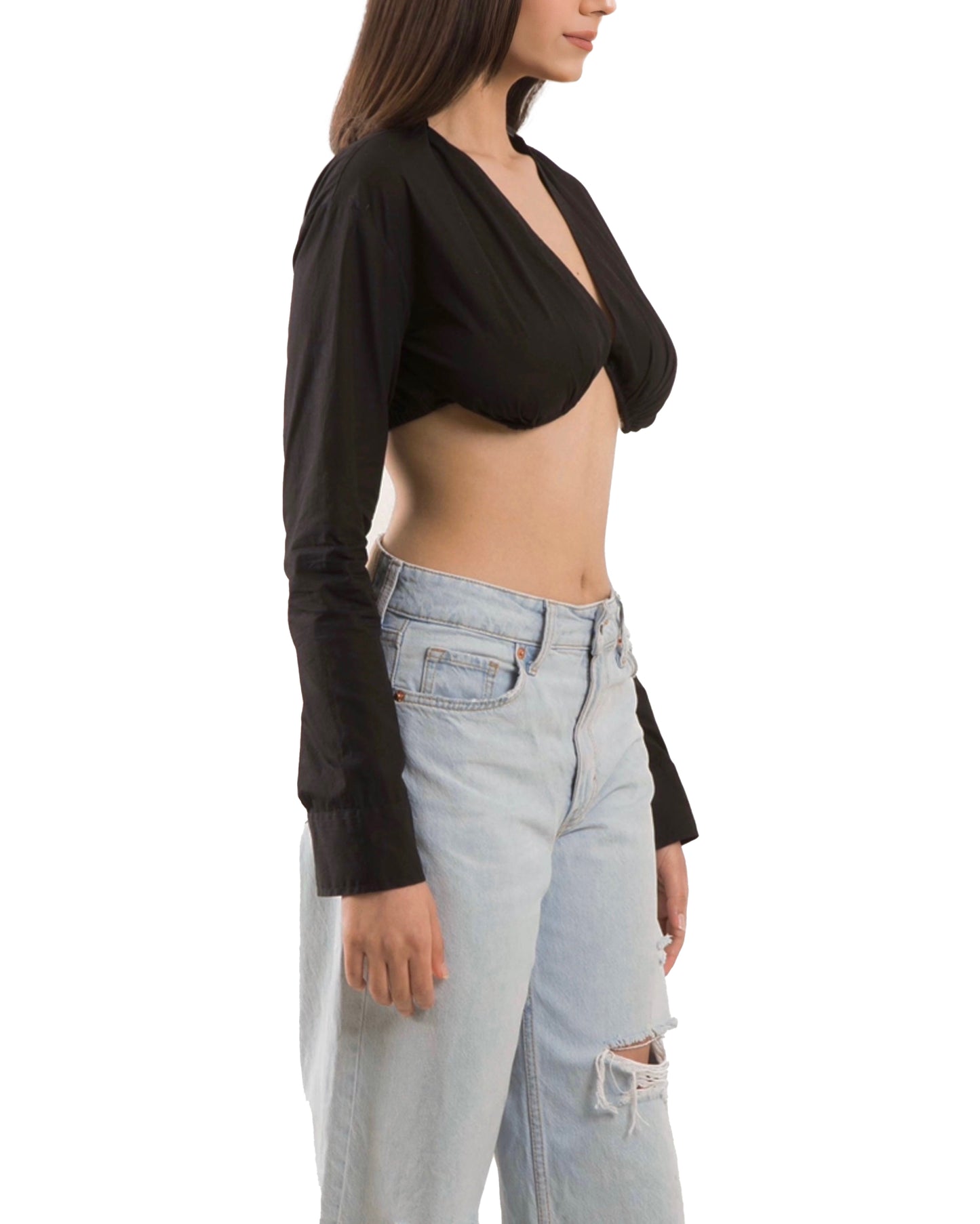 Black Crop Shirt