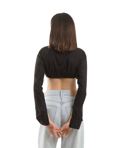 Black Crop Shirt